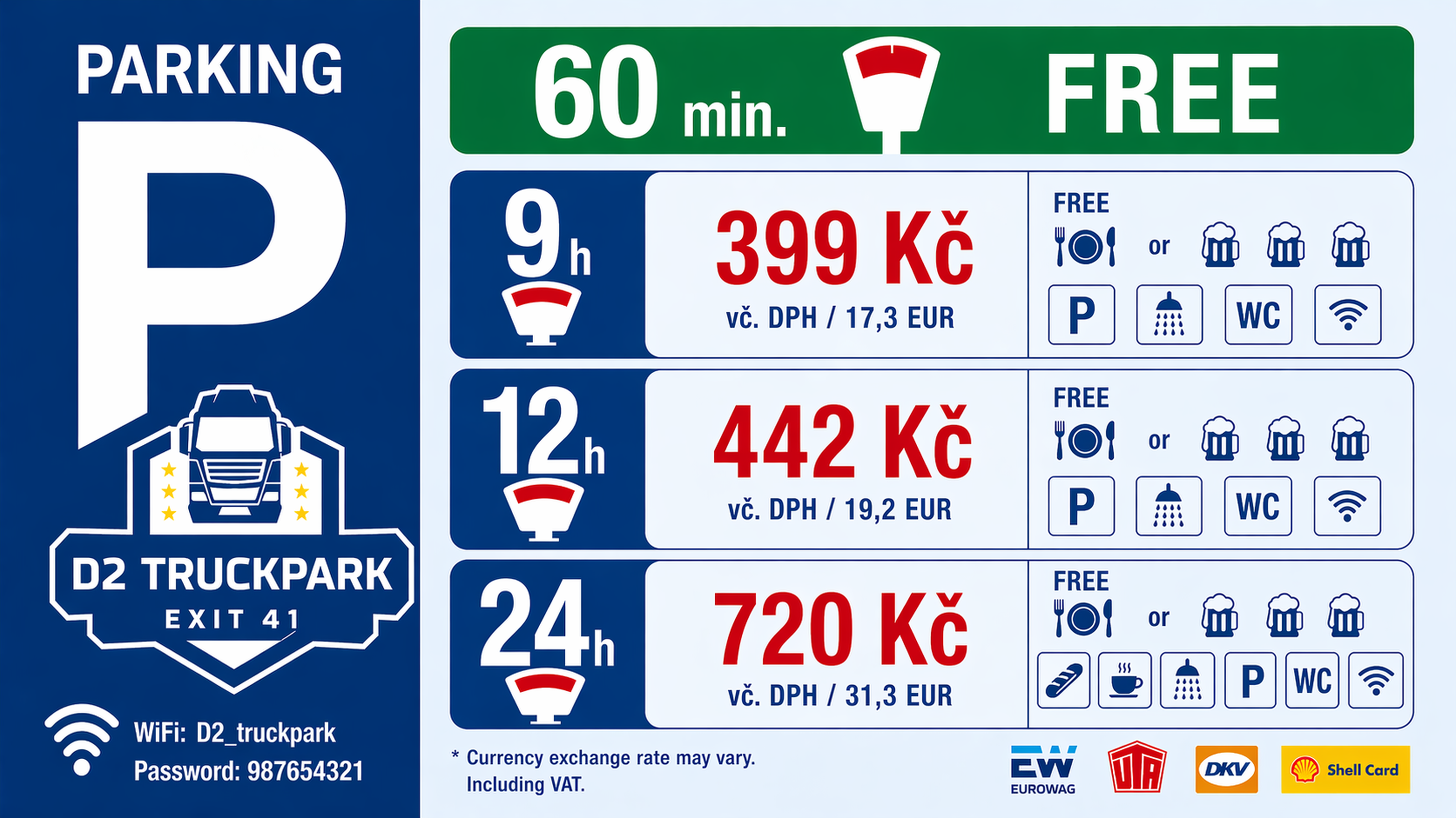 D2 Truckpark ceník